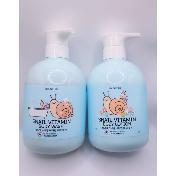 Bonnyhill Snail Vitamin Body Wash & Lotion Set 750ml Each - Picture 1 of 8